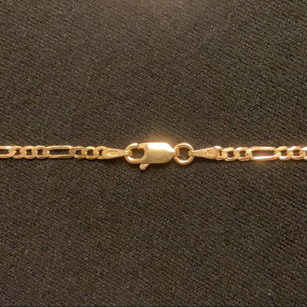 Gold Chain 14k Gold Vermeil Figaro 18in 2mm - Picture 5 of 5